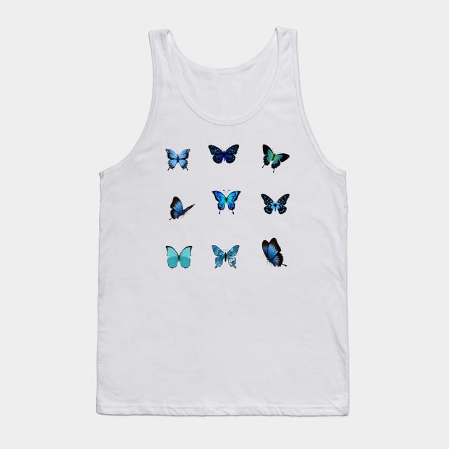 Blue butterfly Tank Top by Wolf Clothing Co